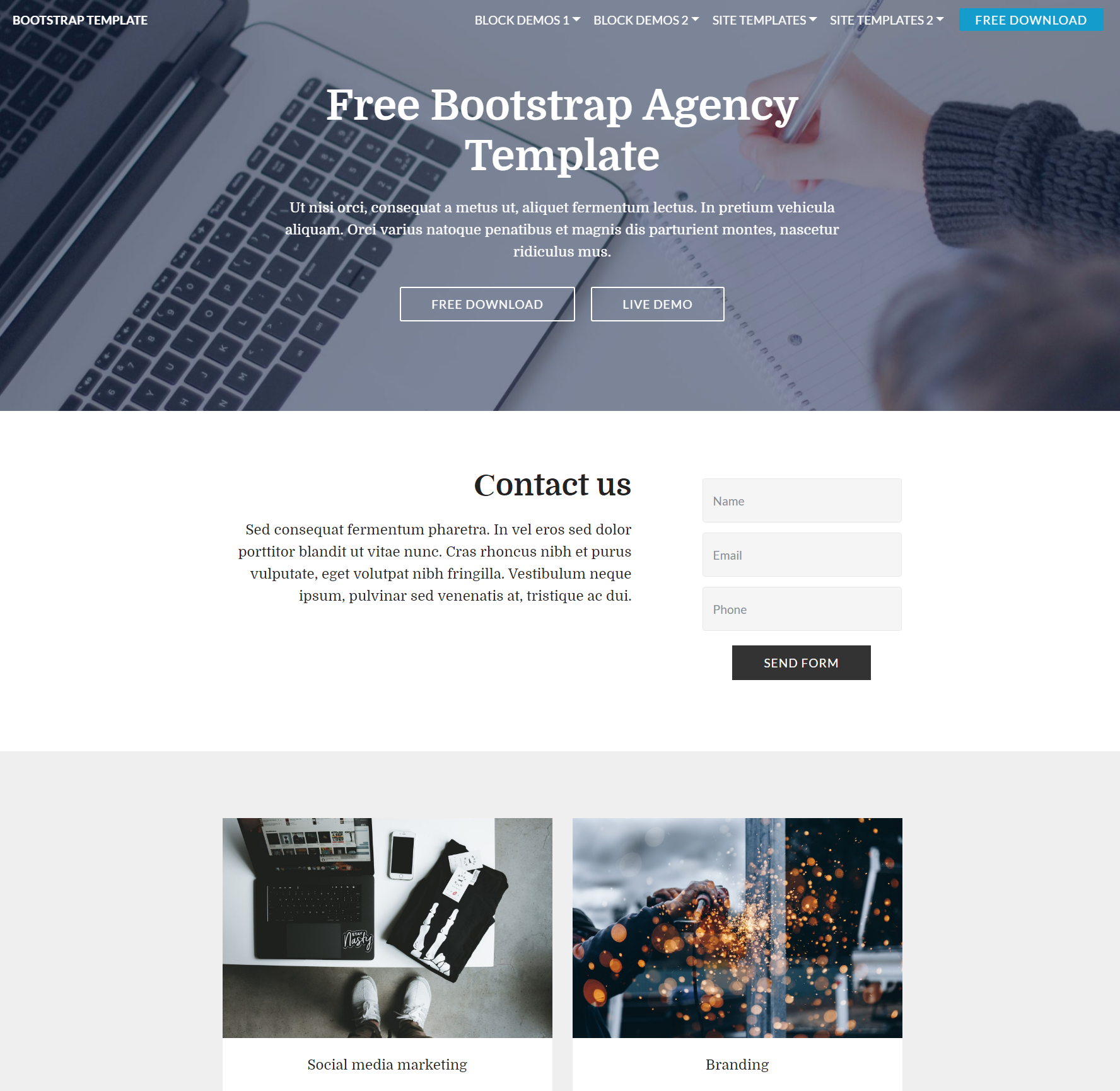 HTML Bootstrap  Agency Themes