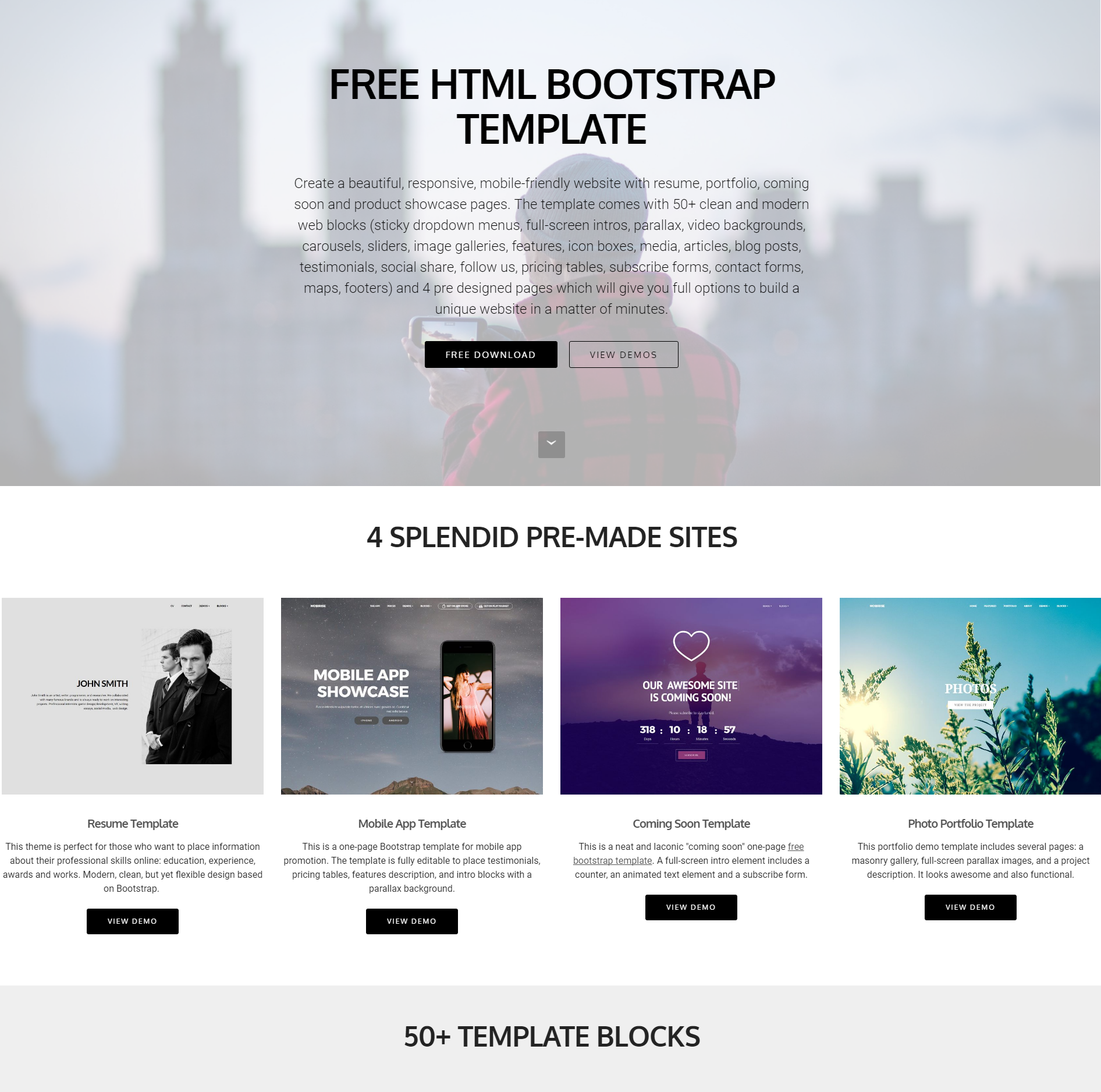 Free Download Bootstrap 4 Blocks Themes