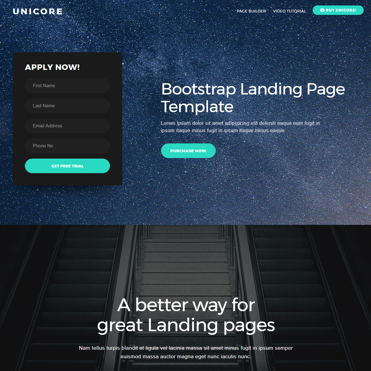 HTML Bootstrap One Page Templates