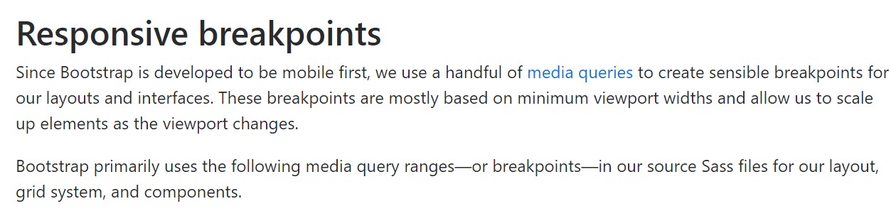 Bootstrap breakpoints  formal documentation